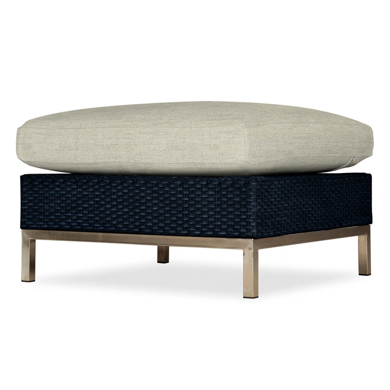 Elements Outdoor Ottoman, Ebony, Cottage Pepper