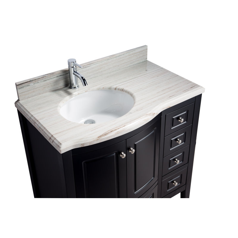 Ensemble de meuble-lavabo simple 36 po, Brun