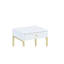 Buffet tendance à finition blanche et laiton pour chambre à coucher - Hauteur de 7 pouces, table d'appoint moderne avec tiroir et profondeur de 23 pouces