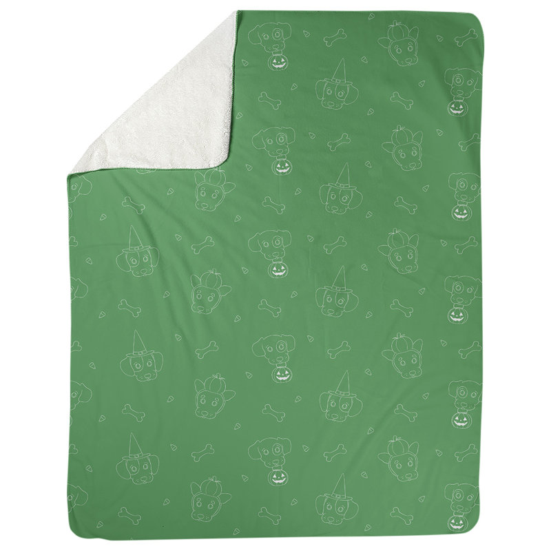 Sewn Throw Blanket, 50" W x 60" L, Green/White