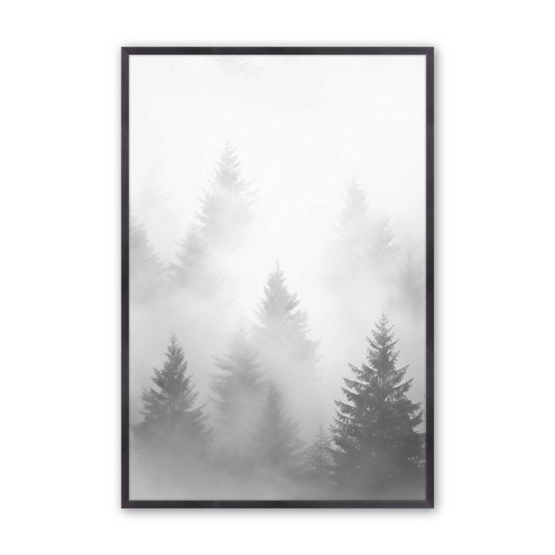 Imprimé Foggy Echoes II, Cadre en zinc patiné, H 15,25 po x l 12,25 po
