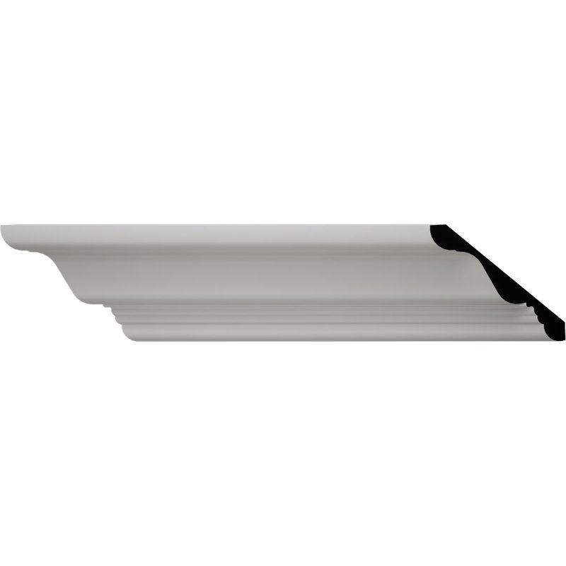 H 4 po x l 4 3/8 po x P 6 po x L 96 po, moulure couronnée en PVC TrueCraft, blanc