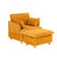 Velours côtelé 1 avec coussins - Polyvalent pour divers espaces Design rétro avec rembourrage en éponge Pieds en plastique 300 lb Capacité de soutien Balcon jaune, salon, cadre en bois massif rempli de chambre à coucher-1738838058