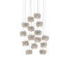 Luminaire suspendu en forme de grappe à 15 lumières avec détails perlés Birds Nest