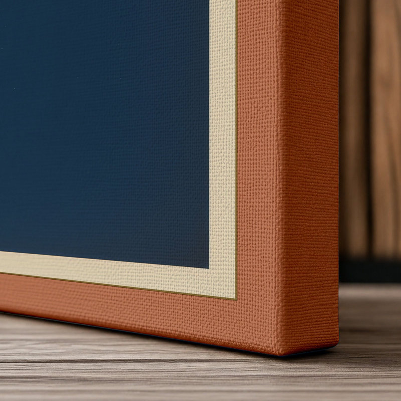 Pepperoni Slice Retro - Wrapped Canvas, 30x20 - 76.2 x 50.8 cm, Terracotta Border
