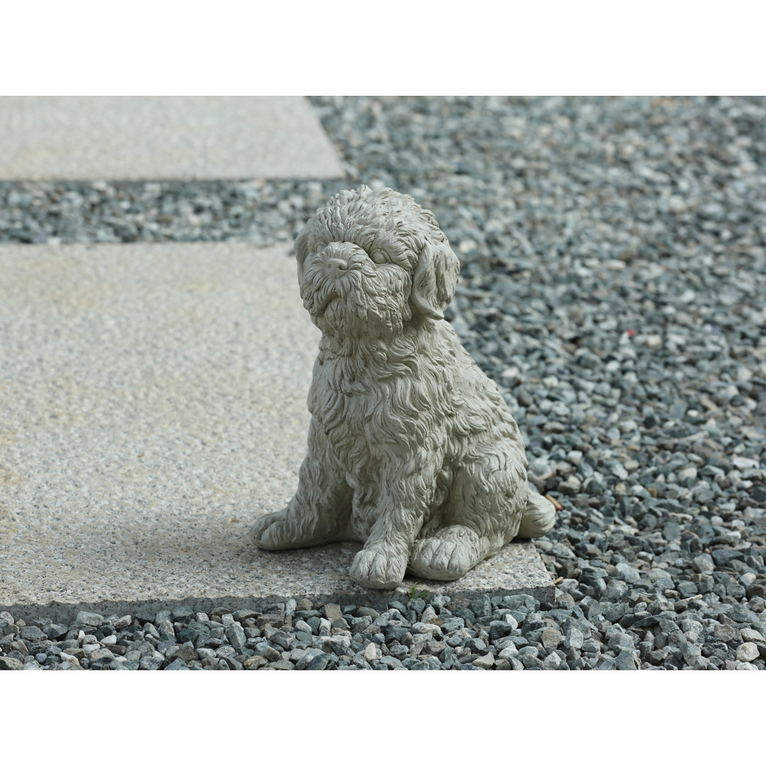 Tranquil Guardian Curled Sitting Dog Memorial Statue Hi-Line Gift Ltd.