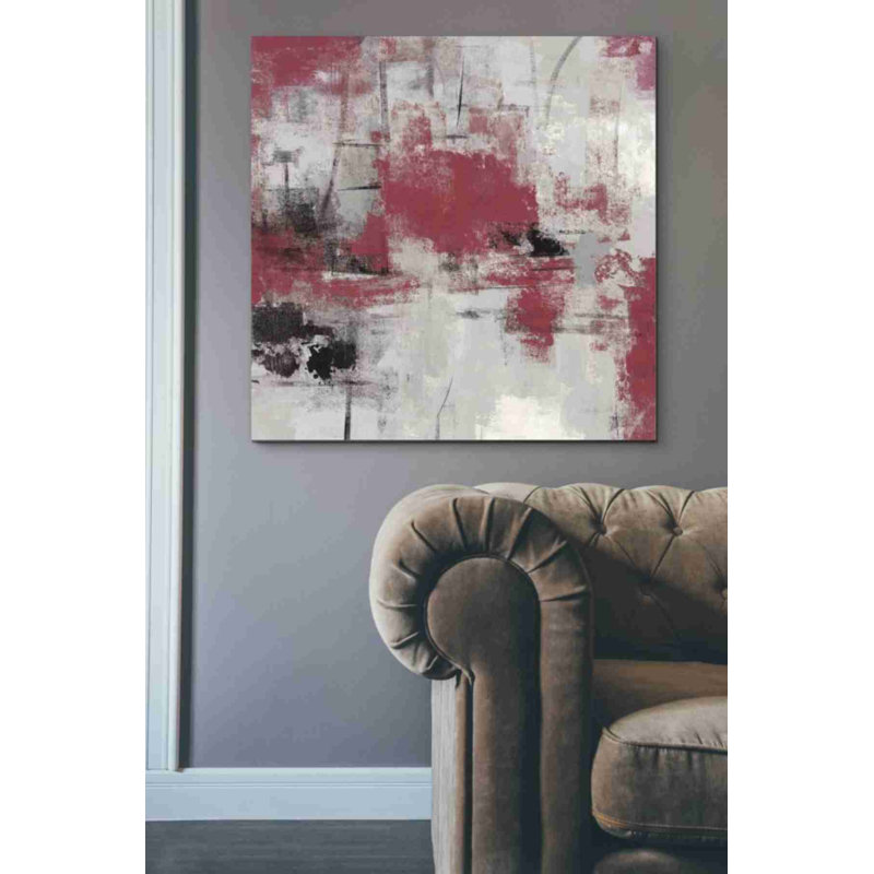 «Stone Gardens III Red» par Silvia Vassileva, art mural sur toile, H 37 po x l 37 po x P 1,5 po