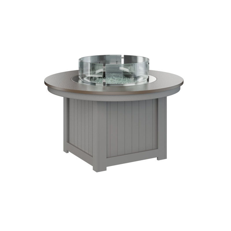 Foyer de table rond Berlin Gardens Donoma, H 25 po x l 44 po x P 44 po, Bronze martelé avec base gris clair