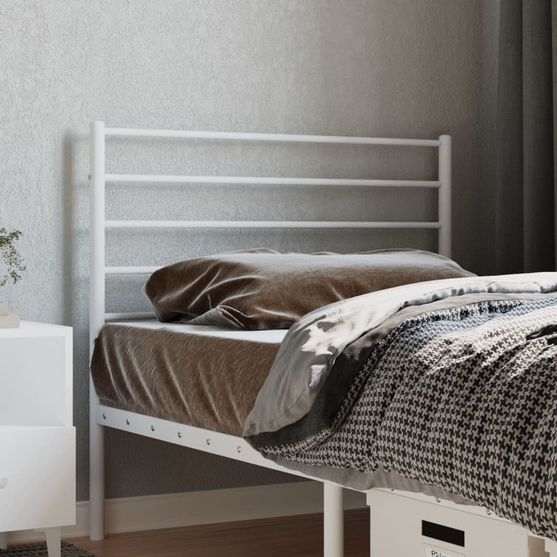 Tête de lit en métal durable, style moderne, 39.4", Blanc