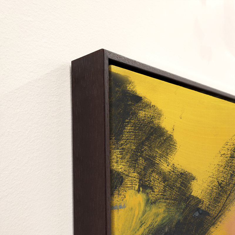 «Bubble Pop I» par Rick Blue, H 31,5 po x l 31,5 po, Couche de verre, Jaune