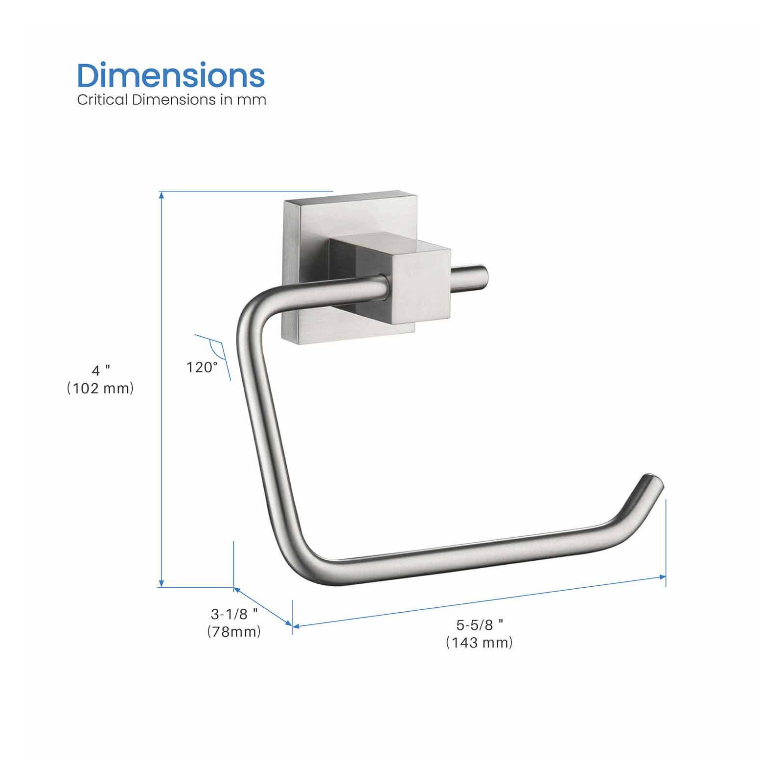 Cube Toilet Paper Holder, Brushed Nickel