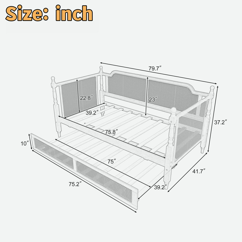 Rattan Daybed With Trundle