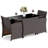 3 Pcs Wicker Bistro Set Balcony Furniture Set With Tempered Glass Dining Table