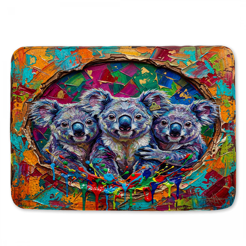 Tapis de bain coloré Koala Trio, 34in W x 21in L