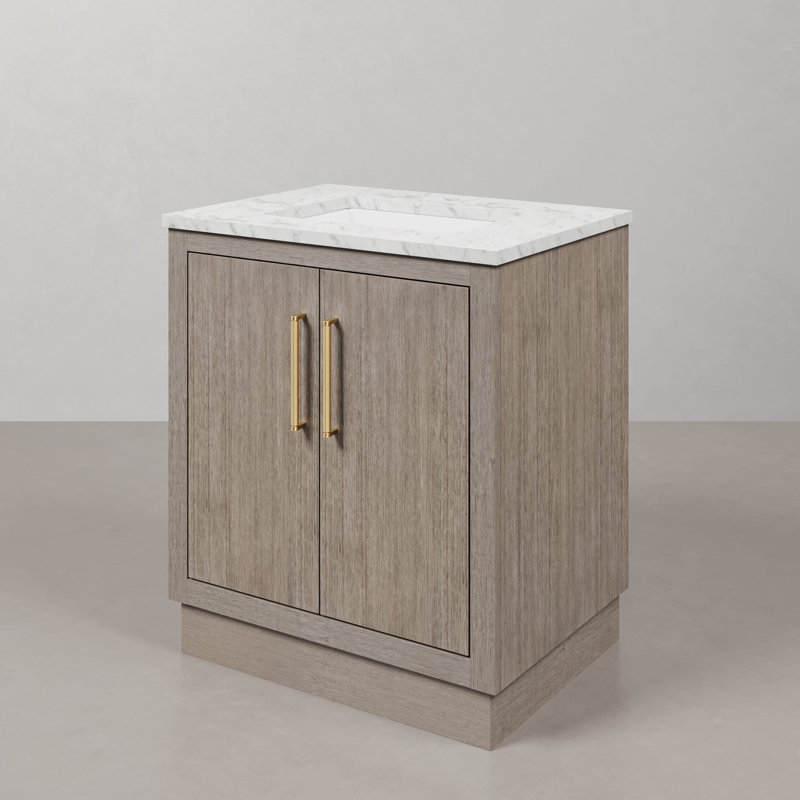 Hugo 30'' W Single Vanity, Satin Gold