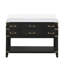 Meuble-lavabo double en chêne noir P 22 po avec comptoir en quartz blanc-2115415057