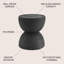 Greta 18" Modern Black Frosted Textured Hourglass Indoor/Outdoor Stool & Side Table, All-Weather Patio Accent End Table-1724826942