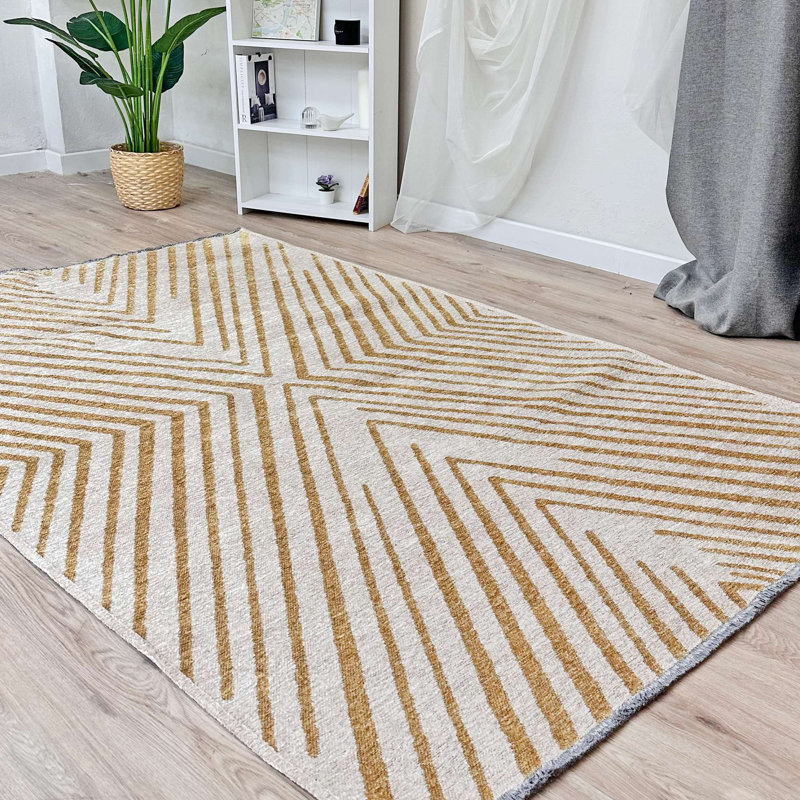 Tapis géométriques lavables Alfa Rich Roemer, Rectangulaire 2 pi 6 po x 4 pi 9 po