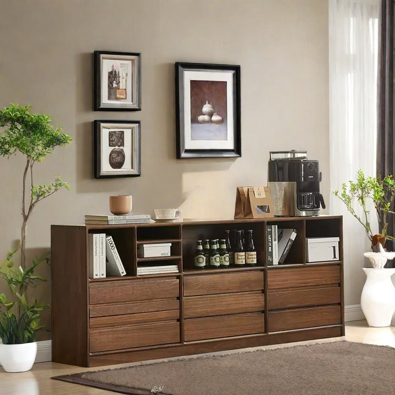 Floor-to-ceiling Black Walnut Sideboard