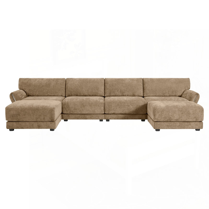 Canapé modulaire polyvalent en forme de U avec des fonctionnalités avancées pour un confort ultime, Kaki