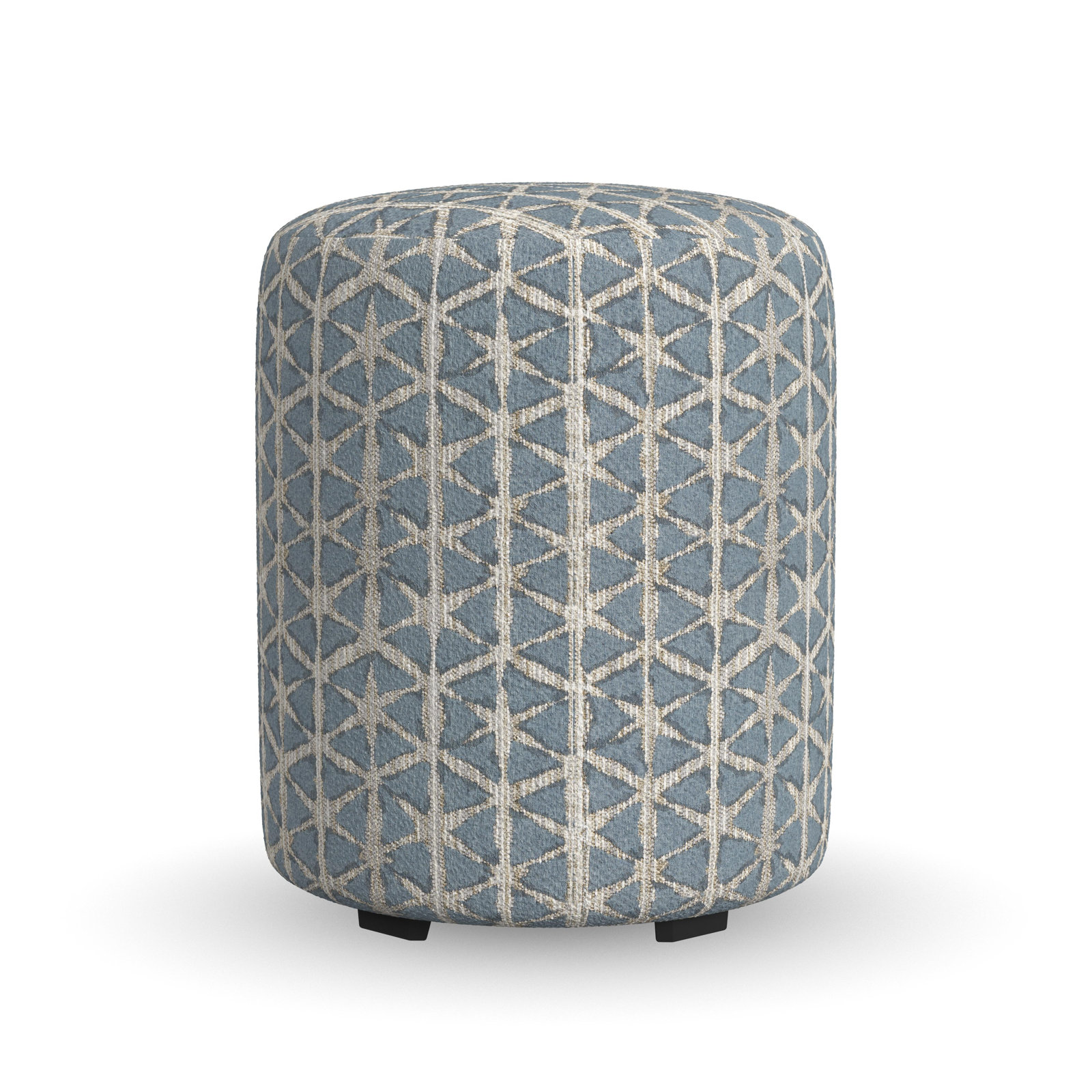 Birchbrook Upholstered Ottoman, Blue Polypropylene/Olefin