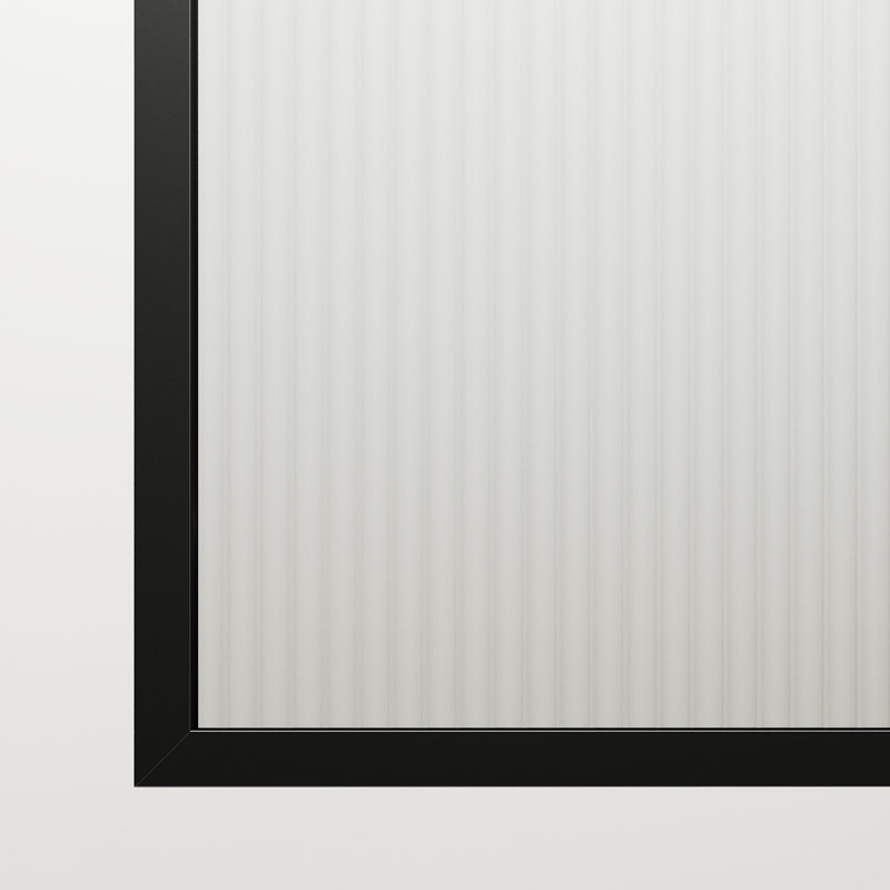 Écran de douche à cadre fixe de l 34 po x H 74 po avec verre de 3/8 po Meridian, Noir mat cannelé