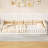 Wood Full Size Soft Upholstered Platform Bed With Safety Guardrails And Comfortable Matching Pillow, Beige Tone-918380842