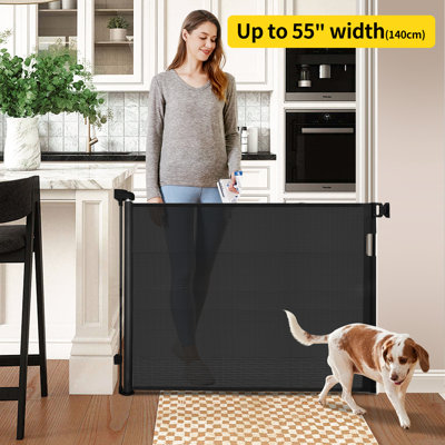 Adjustable Baby Gate, Mesh Baby Gate Or Mesh Dog Gate, 33 Inches High, Extendable Up To 36 Inches Wide, Child Safety Gate Suitable For Doorways, Stairs, Corridors, Indoor/outdoor (black/white/gray)