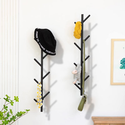 Set of 2 Heavy Duty Wall-Mounted Coat And Hat Rack with Hooks