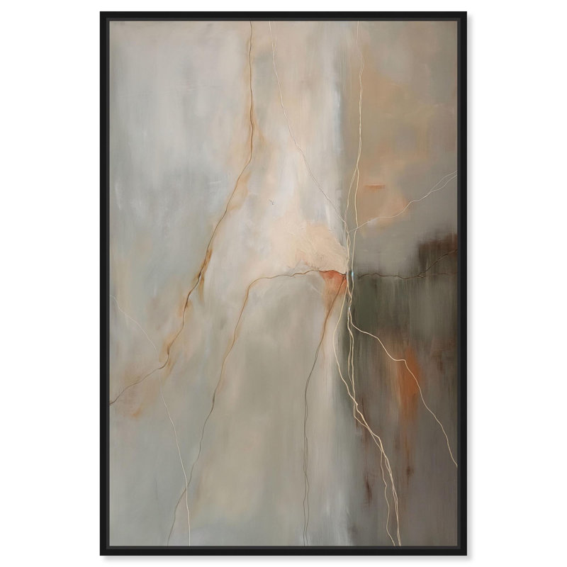 Toile «Fiery Traces III» par Art Remedy, H 55 po x l 37 po, Cadre noir