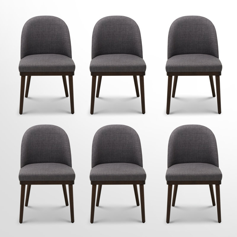 Chaises de salle à manger rembourrées, 6, Gris foncé
