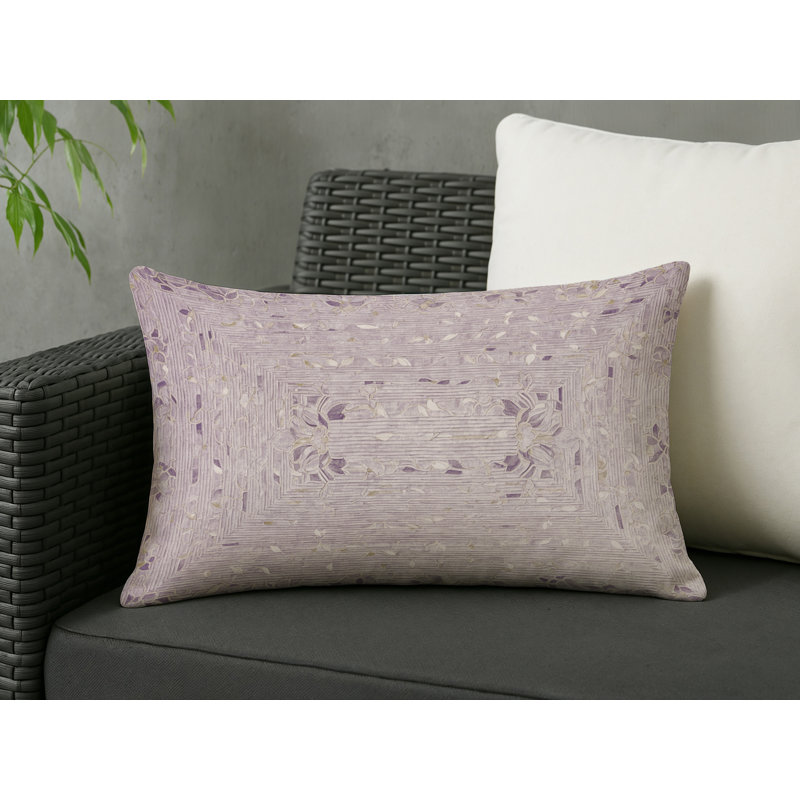 Coussin décoratif intérieur et extérieur Modern, Beige abstrait 48, Rectangle H 18 po x l 25 po