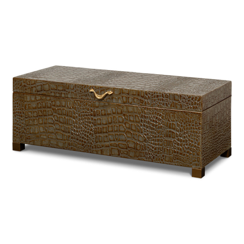 Shagreen Handmade Decorative Trunk, Green