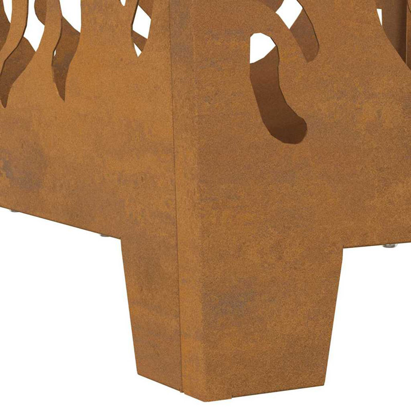 Modern Outdoor Fire Pit, 40cm H x 40cm W x 40cm D, Brown