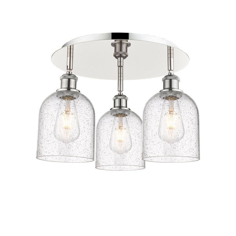 Odaniel Glass Semi Flush Mount, Seedy, Polished Nickel