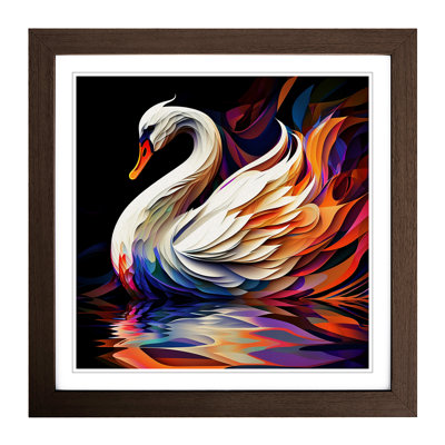 Swan Abstract Art - Framed Print