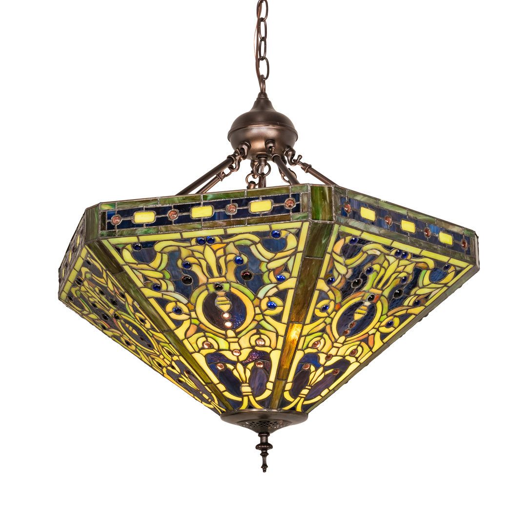 Meyda Tiffany & Stained Glass 3 - Light Mahogany Bronze Unique/Statement Pendant Meyda Lighting