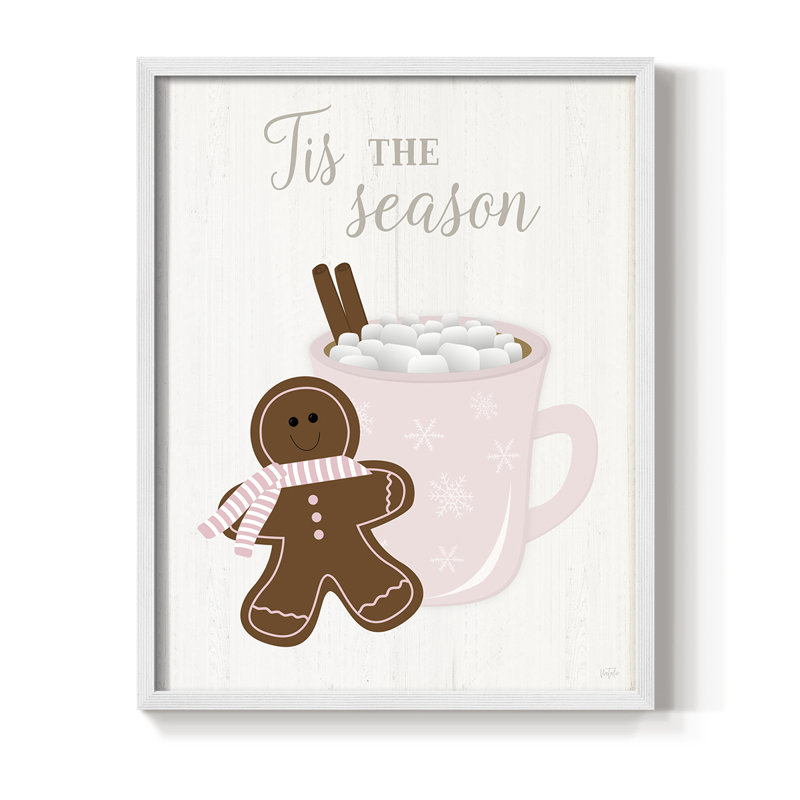 «Gingerbread Hot Cocoa II», reproduction encadrée - bois massif, H 30 po x l 24 po, Blanc
