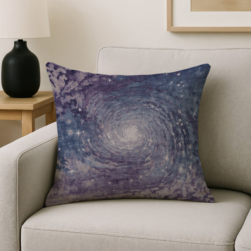 Coussin décoratif intérieur / extérieur mauve Modern Modern, Carré 16 po