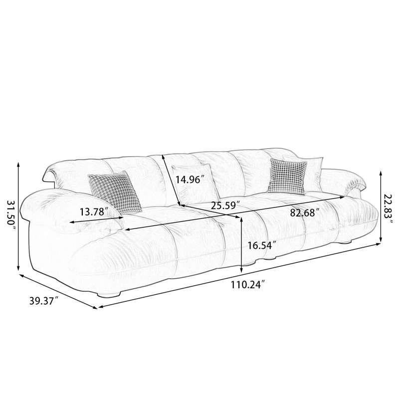 Coussin modulaire en polyester vert, 31.5" H x 110.24" W x 39.37" D, Green