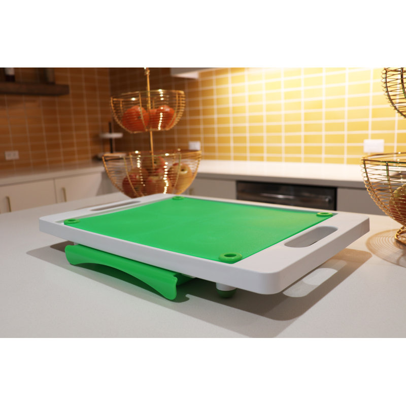 Planche à découper Karving King Platsic Dripless, Vert