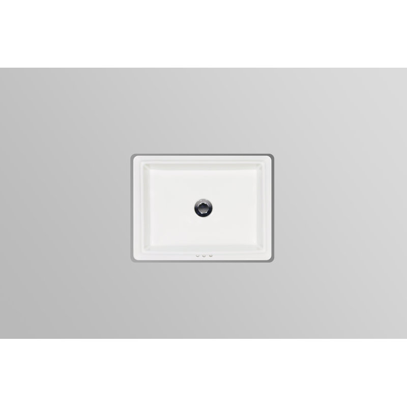 Lavabo de salle de bain rectangulaire encastré avec trop-plein Presley, Blanc