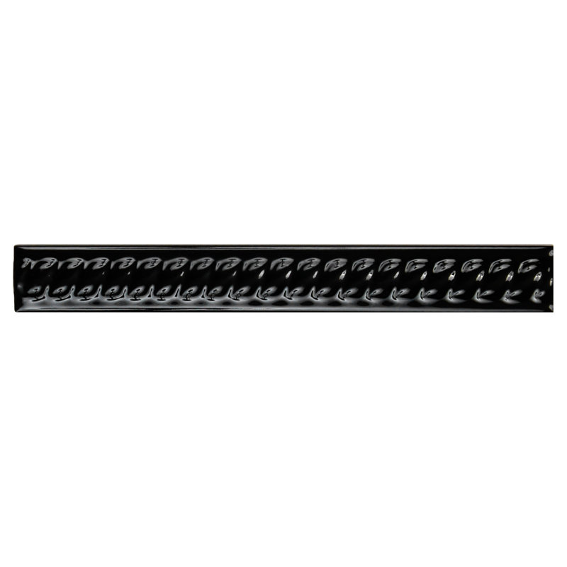 Trenza 1"x 7-7/8" Pencil Liner Wall Tile Trim in Nero