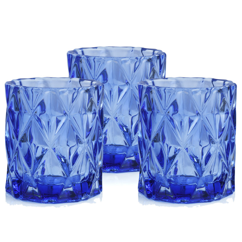 Petit porte-votive en verre, H 3 po x l 3 po x P 3 po, Cobalt