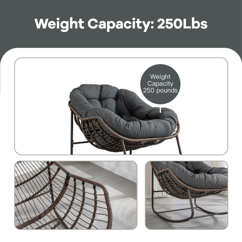 Chaise berçante Angellee, Gris