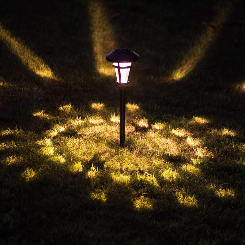 Bronze Solar Powered LED Metal Pathway Light Set with Glass Lens