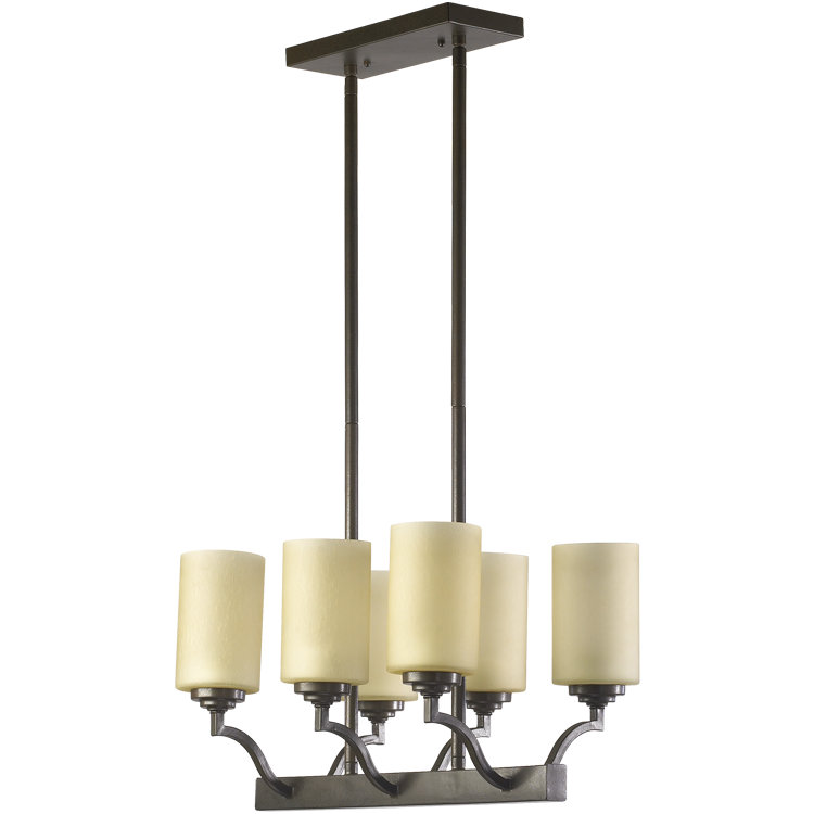 Feickert 6 - Light Kitchen Island Pendant, White