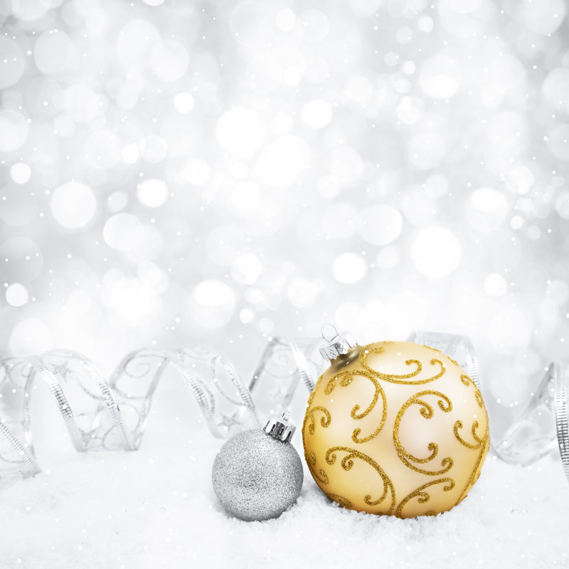 Decorative Christmas Background by Preto_perola - Wrapped Canvas Print, 30cm H x 30cm W
