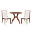 Ensemble de table de salle à manger en noyer: table ronde de 39,4 po + 2 chaises - ensemble de cuisine traditionnel en bois massif avec plateau de table incrusté, pieds courbés élégants pour la salle à manger-1527258854-1527258855