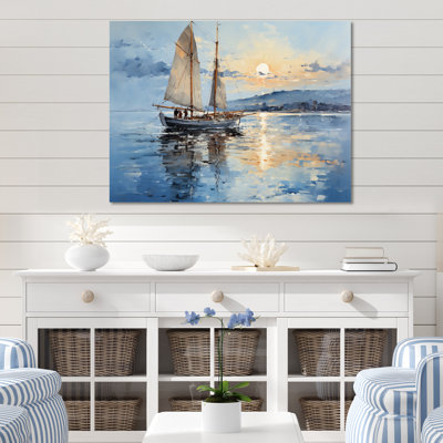Bateau, voile, reflets I - Nautique et plage, reproduction d'art en métal